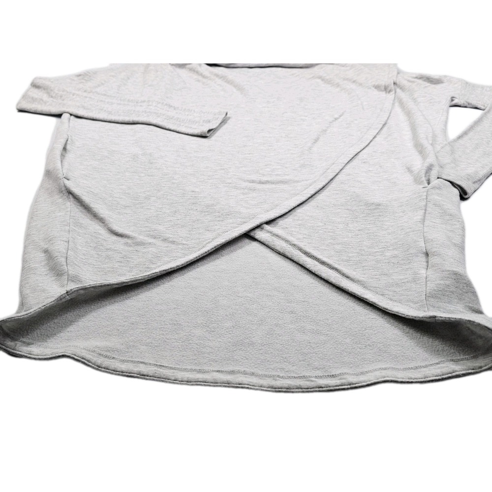 ATHLETA Purana Wrap Sweatshirt Med Hoodie Draped Pullover Modal Blend Light Gray - Picture 6 of 15